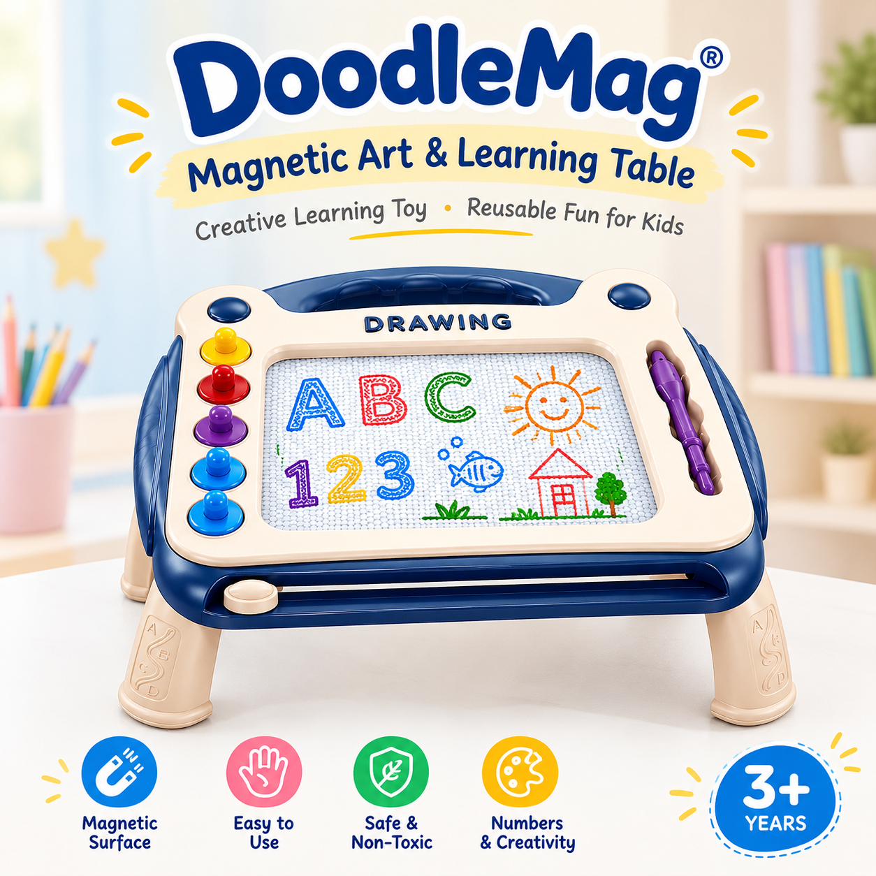 DoodleMag® Magnetic Art & Learning Table