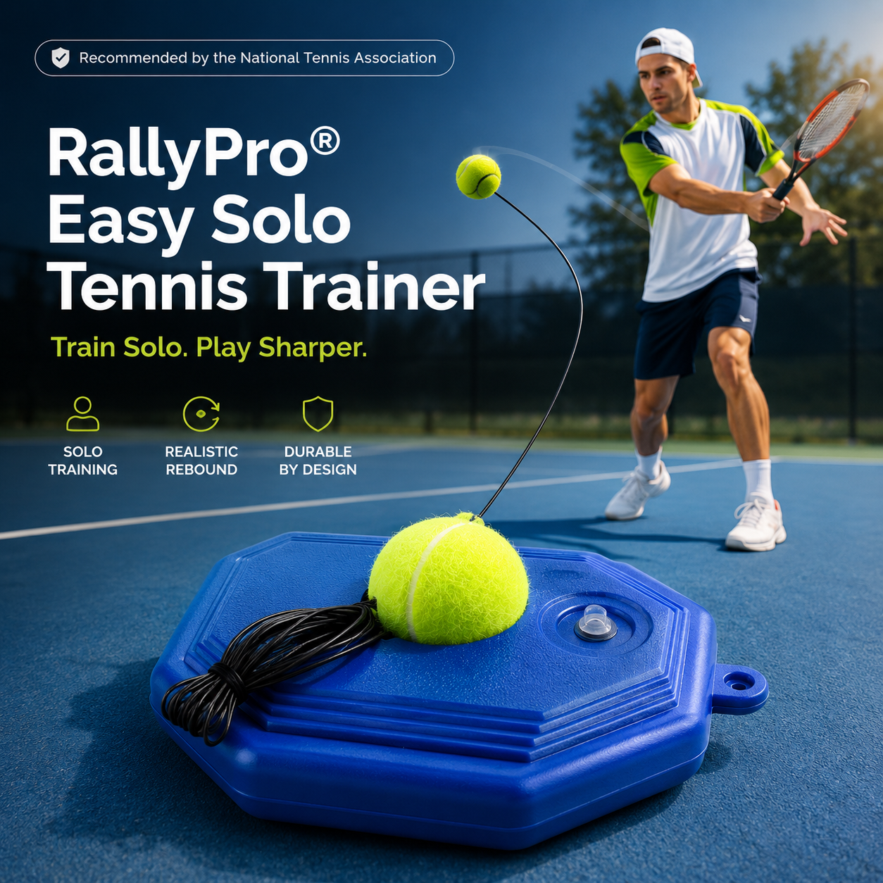 RallyPro® Easy Solo Tennis Trainer