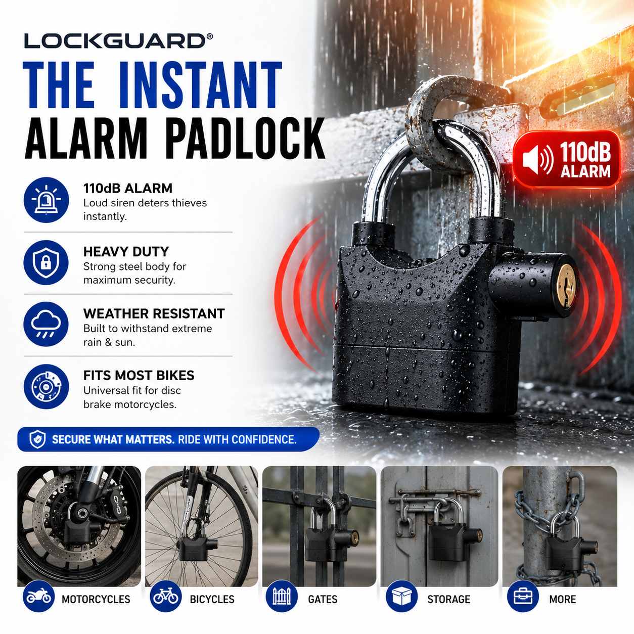 LockGuard® The Instant Alarm Padlock